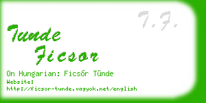 tunde ficsor business card
